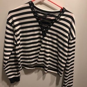 Black/white strip shirt